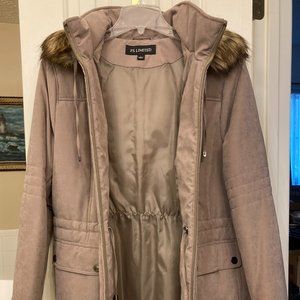 Women's winter zip up coat with hood, Missy style A37315, Large, NWT